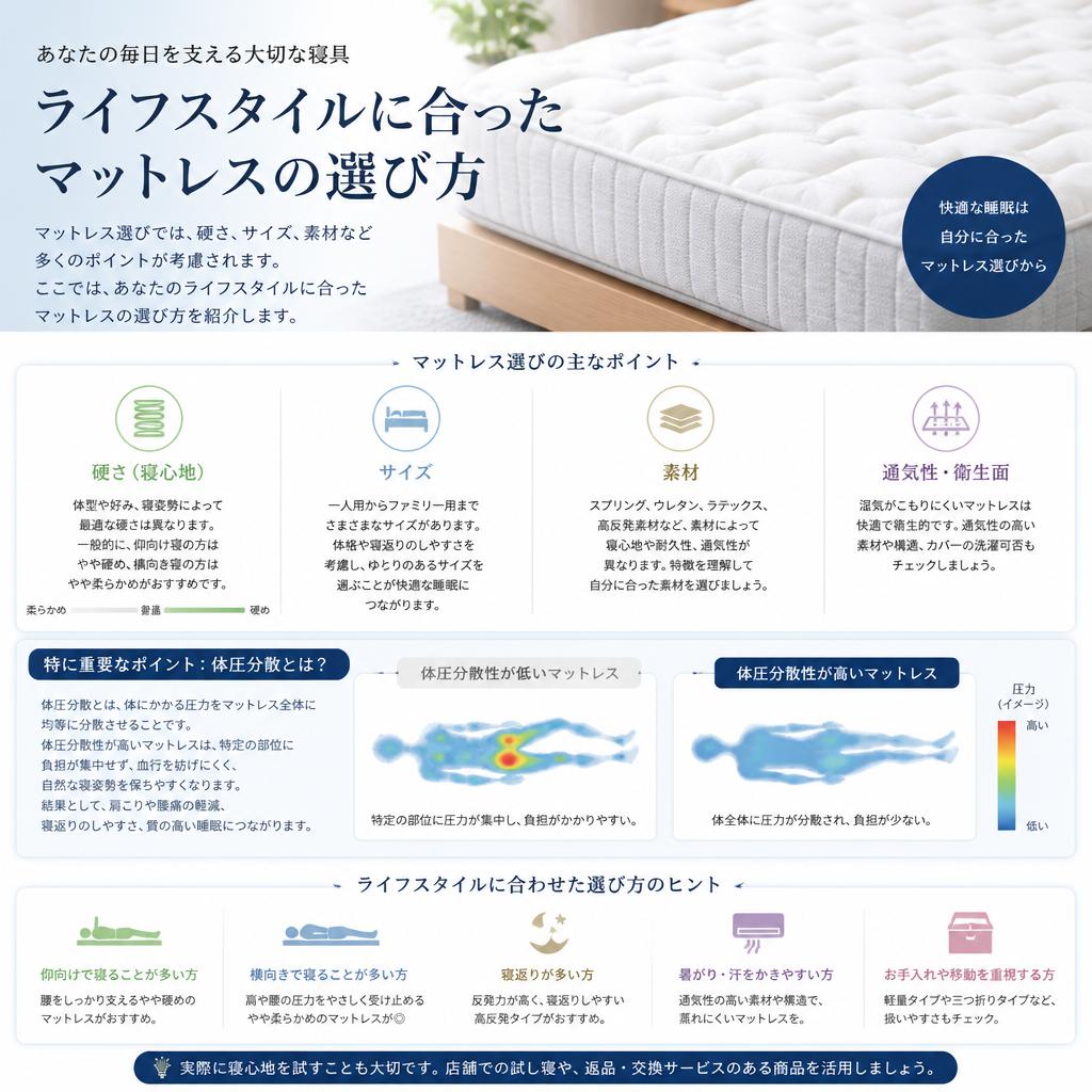マットレスの選び方：あなたに合った一枚とは？