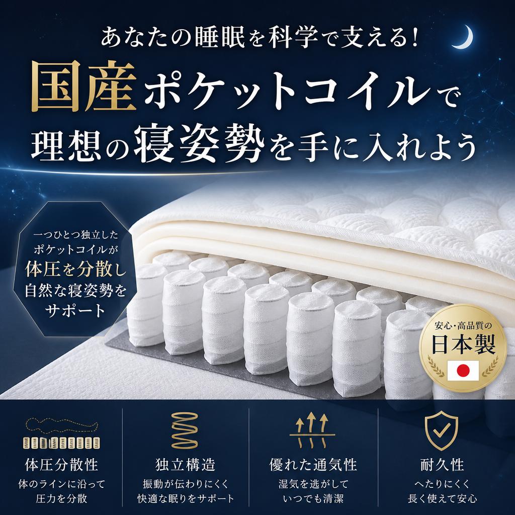 あなたの睡眠を科学で支える！国産ポケットコイルで理想の寝姿勢を手に入れよう