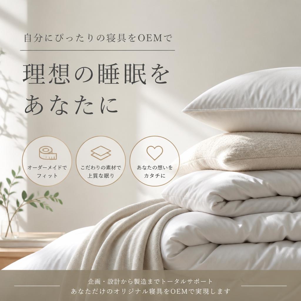 自分にぴったりの寝具をOEMで、理想の睡眠をあなたに