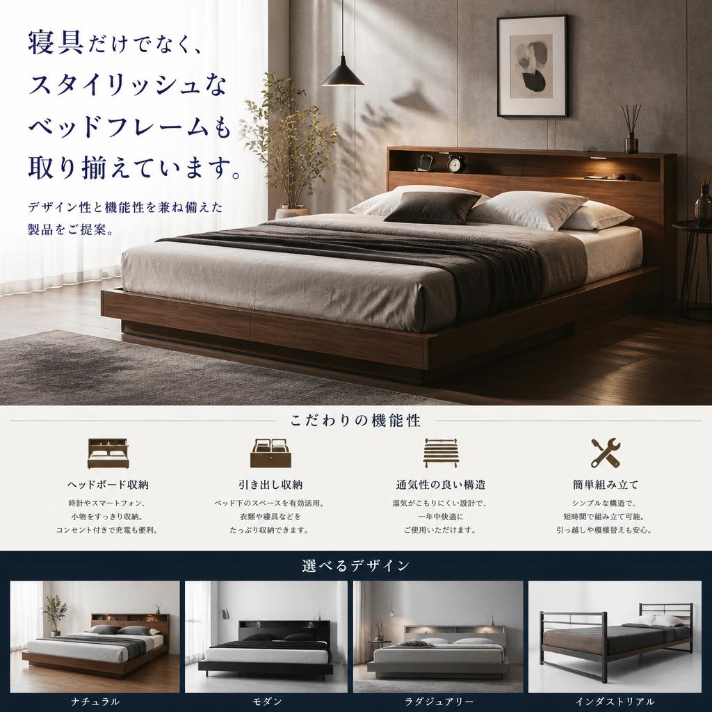 ベッドフレームのバリエーション